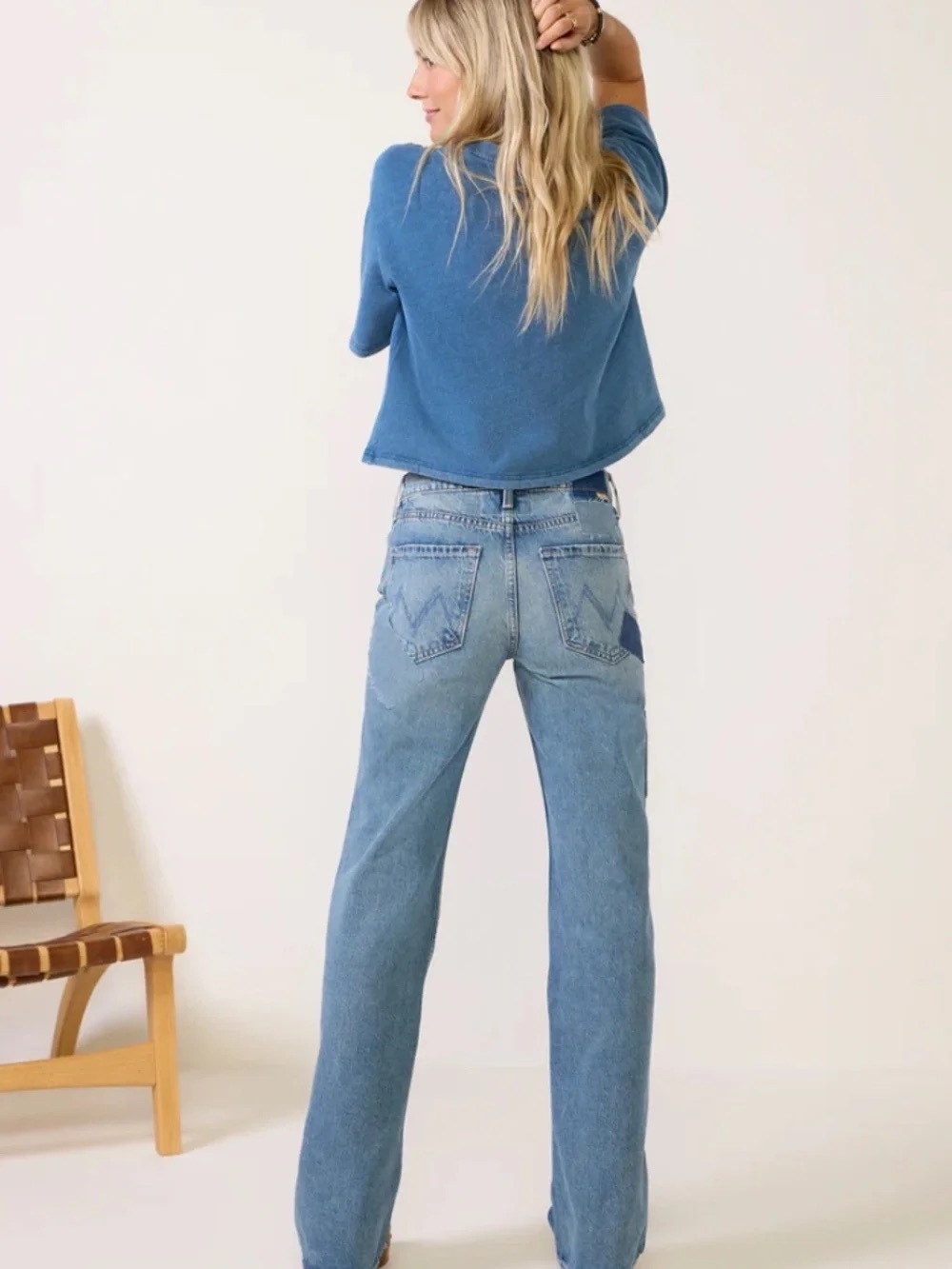 ❤️EUC MOTHER jeans The Bookie in Ironing Things Out sz:27 💯 cotton rigid denim - Picture 2 of 16